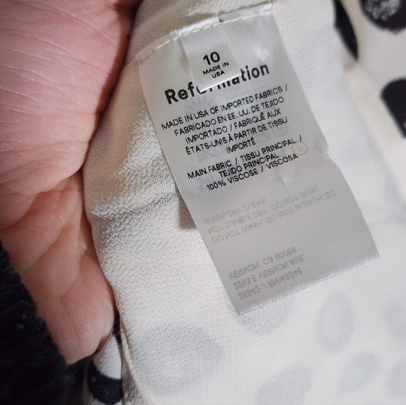 Reformation Black and White Polka Dot Long Sleeve Dress - Picture 5 of 6